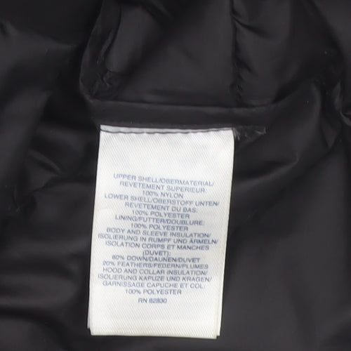 Lands' End Women's Black Petite M Hooded Puffer Jacket