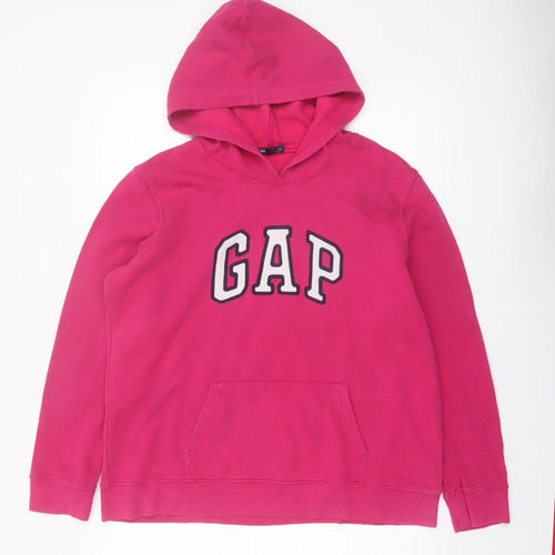 GAP Womens Pink Pullover Hoodie XL Logo Casual Sweatshirt