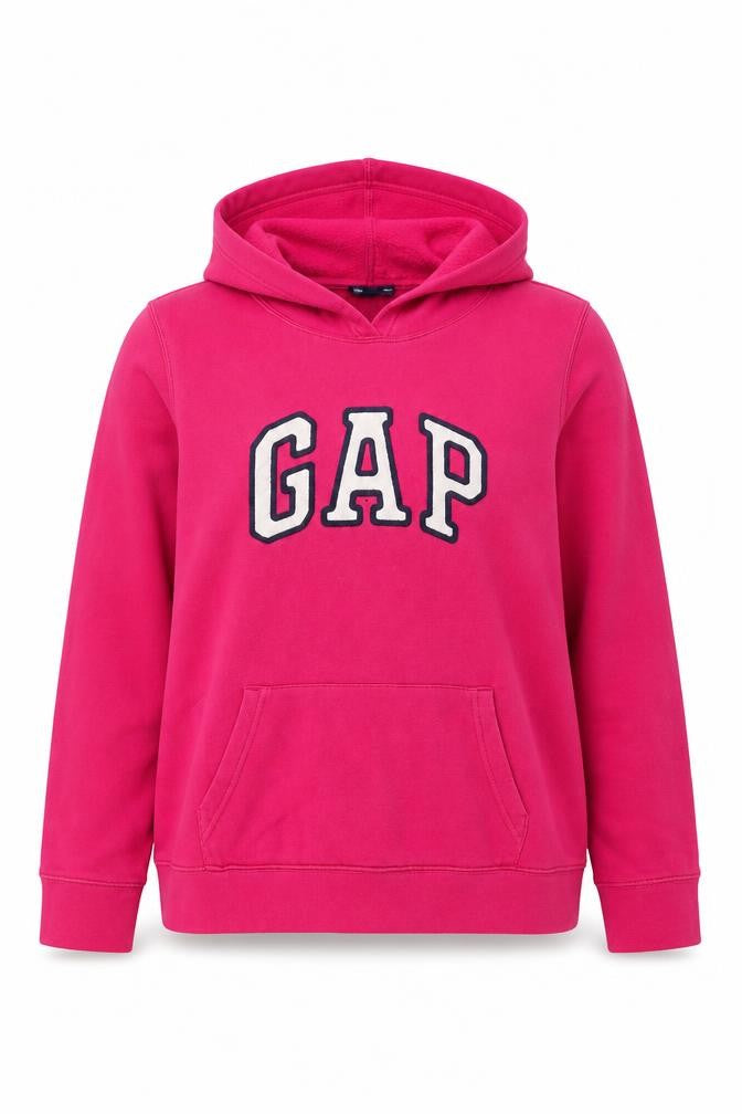 Gap Womens Pink Pullover Hoodie XL Logo Casual Sweatshirt