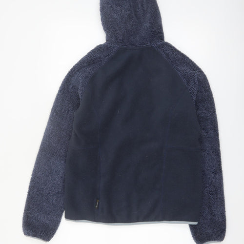 Jack Wolfskin Women's Navy Hooded Full Zip Fleece Hoodie Size 14/16
