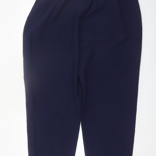 Sara Neal Women's Plus Navy Blue Cropped Stretch Trousers Size 22-24