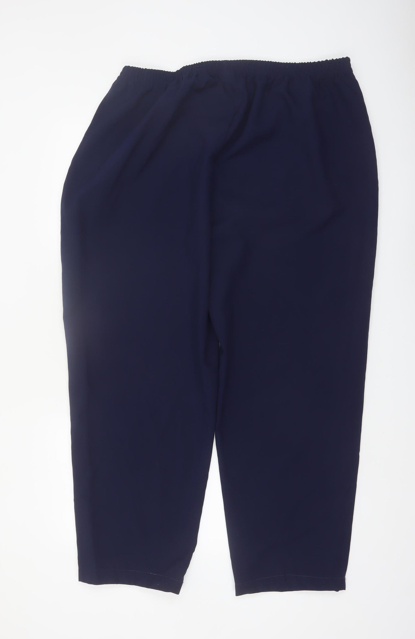 Sara Neal Women's Plus Navy Blue Cropped Stretch Trousers Size 22-24