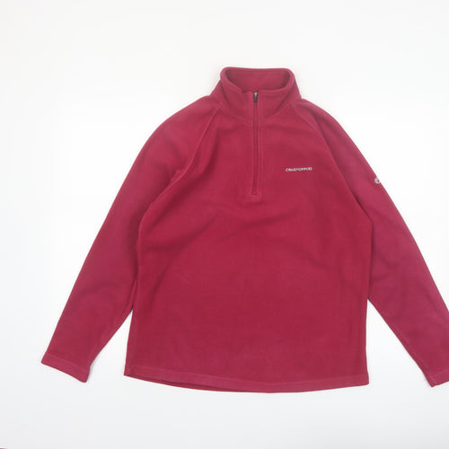Craghoppers Women's Red Fleece 1/2 Zip Pullover Sweatshirt UK 12