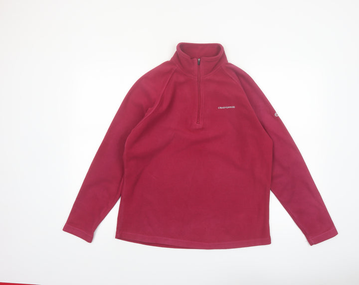 Craghoppers Women's Red Fleece 1/2 Zip Pullover Sweatshirt UK 12