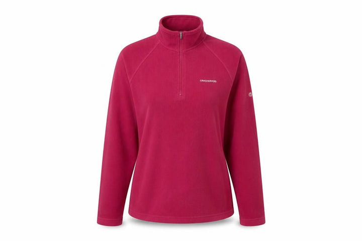 Craghoppers Women's Red Fleece 1/2 Zip Pullover Sweatshirt UK 12