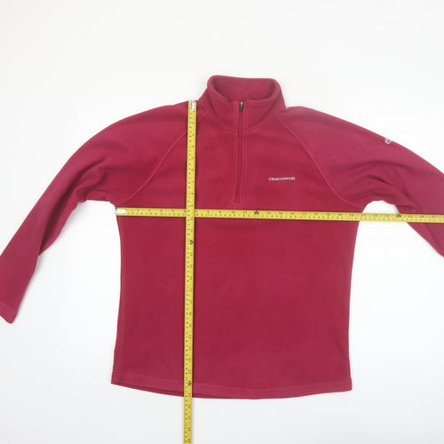 Craghoppers Women's Red Fleece 1/2 Zip Pullover Sweatshirt UK 12