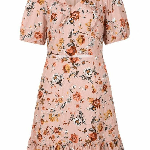 Laura Ashley Women's Pink Floral Fit & Flare Knee Length Dress UK 8