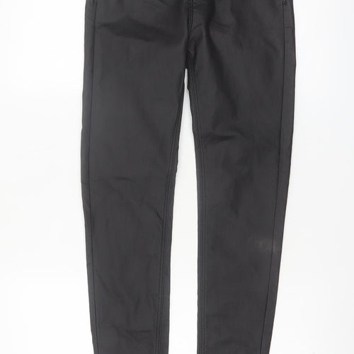 Stradivarius Women Black Slim Fit Skinny Trousers UK 8