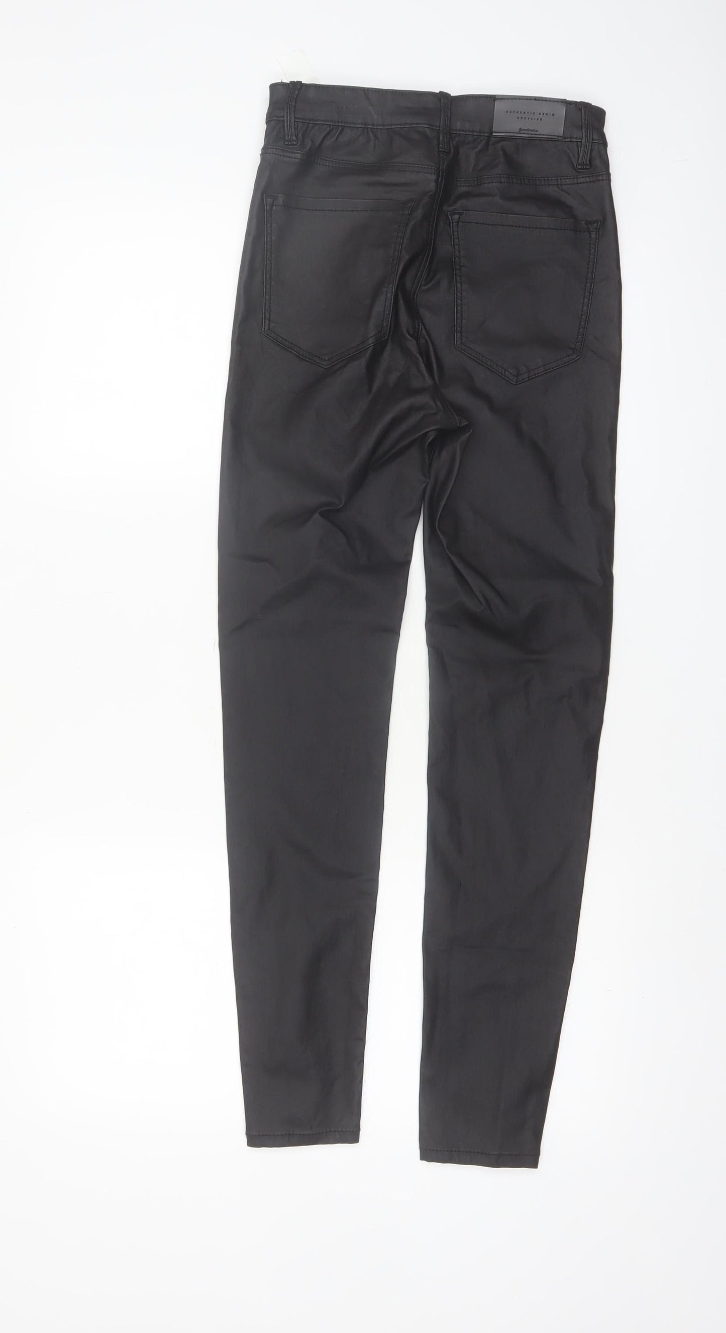 Stradivarius Women Black Slim Fit Skinny Trousers UK 8