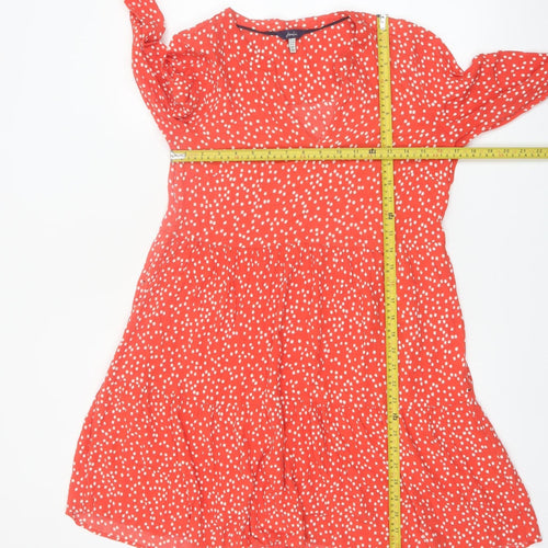 Joules Women Red Polka Dot Viscose A-Line Dress Size 10