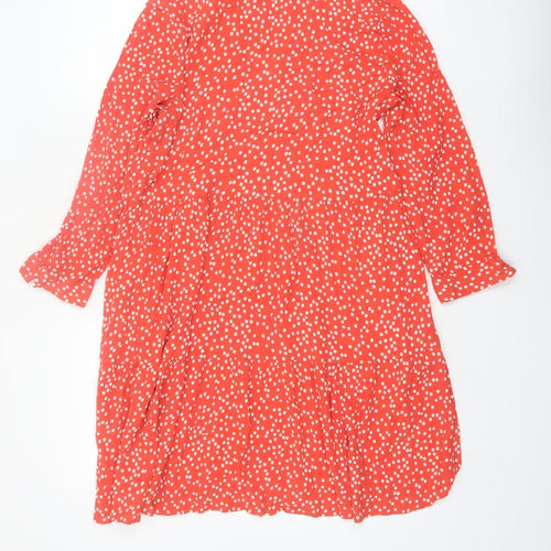 Joules Women Red Polka Dot Viscose A-Line Dress Size 10
