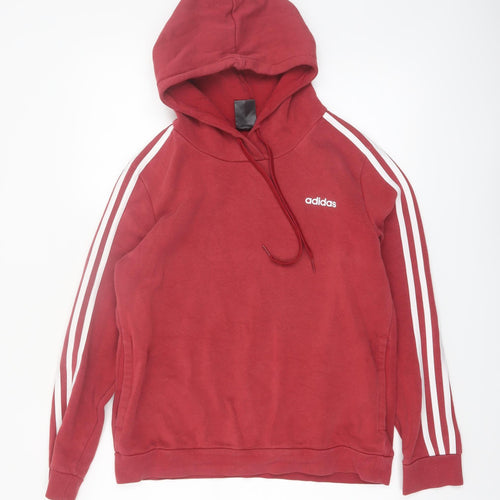 Adidas Women Red Pullover Hoodie Size 18 Cotton Blend Athletic Style