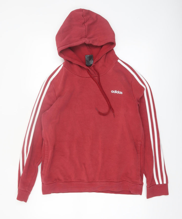 Adidas Women Red Pullover Hoodie Size 18 Cotton Blend Athletic Style
