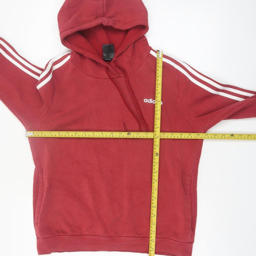 Adidas Women Red Pullover Hoodie Size 18 Cotton Blend Athletic Style