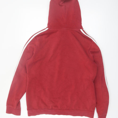 Adidas Women Red Pullover Hoodie Size 18 Cotton Blend Athletic Style