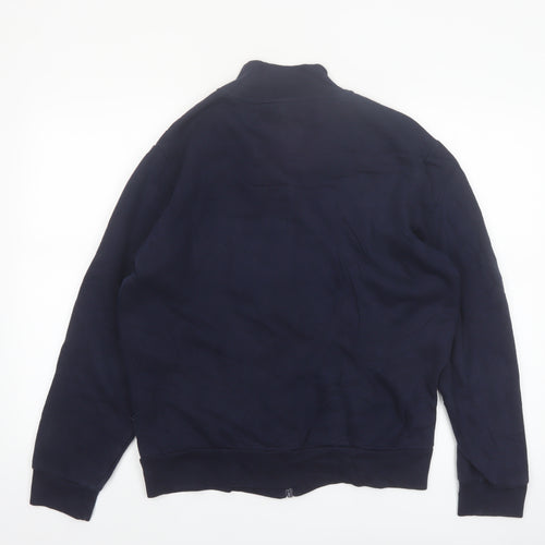 Lacoste Men Blue Regular Fit Full Zip Cotton Jacket L