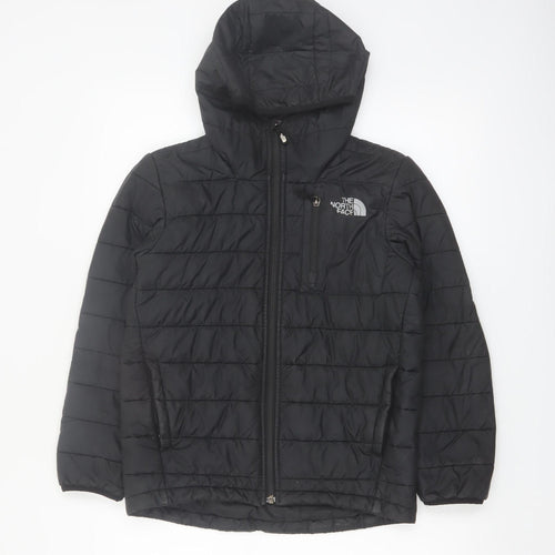 The North Face Boys Black Hooded Puffer Jacket Size 12-13 Years