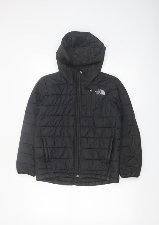 The North Face Boys Black Hooded Puffer Jacket Size 12-13 Years