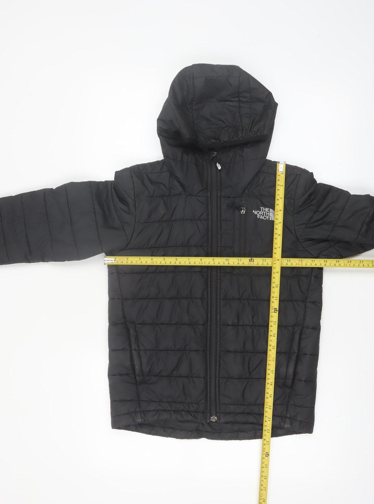 The North Face Boys Black Hooded Puffer Jacket Size 12-13 Years