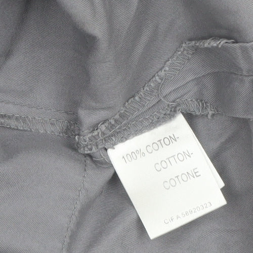Autre Ton Womens Grey Cotton Utility Jacket Size 8 Belted Zip Up