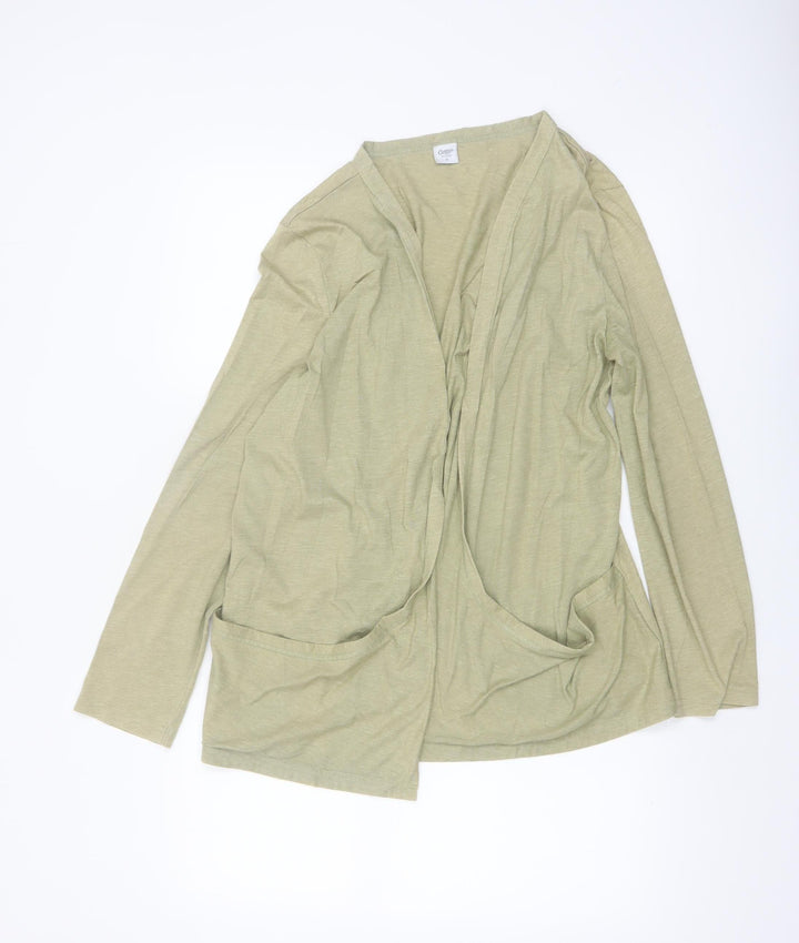 Cotton Traders Women's Beige Jersey Open Front Coatigan Size 18