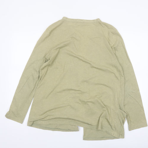 Cotton Traders Women's Beige Jersey Open Front Coatigan Size 18