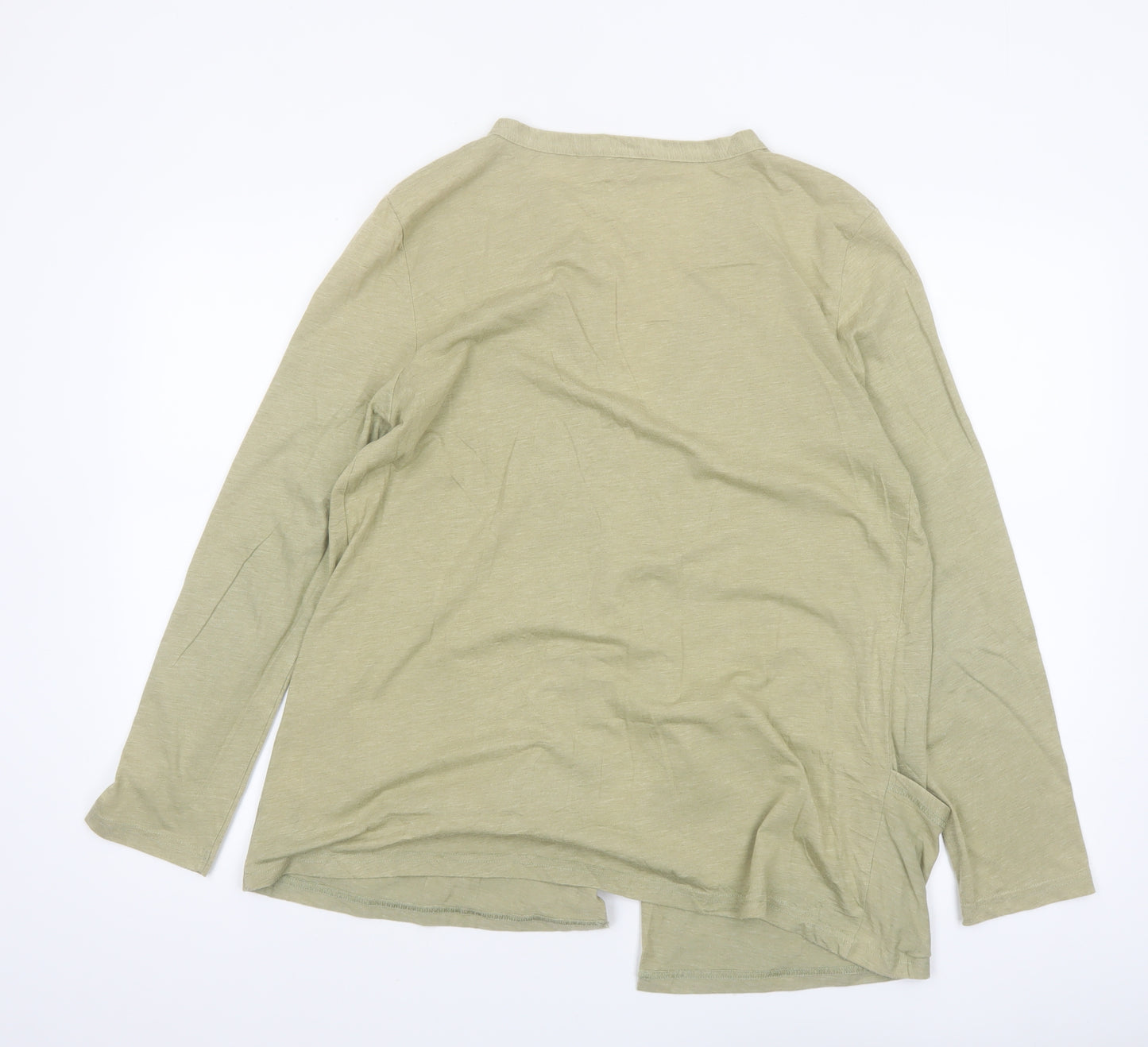 Cotton Traders Women's Beige Jersey Open Front Coatigan Size 18