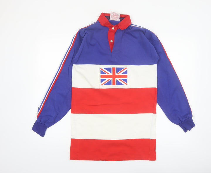 Cotton Oxford Men's Multicoloured Long Sleeve Rugby Polo Shirt S
