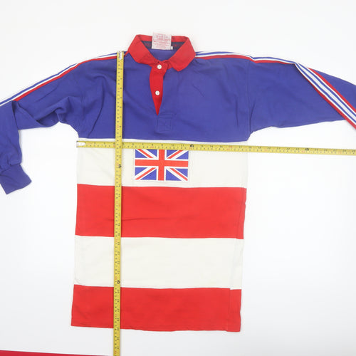 Cotton Oxford Men's Multicoloured Long Sleeve Rugby Polo Shirt S
