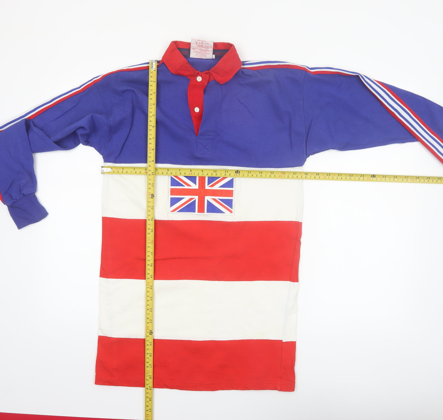 Cotton Oxford Men's Multicoloured Long Sleeve Rugby Polo Shirt S
