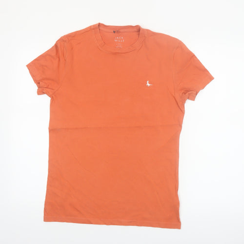 Jack Wills Mens Orange XS Slim Fit Cotton Crew Neck T-Shirt