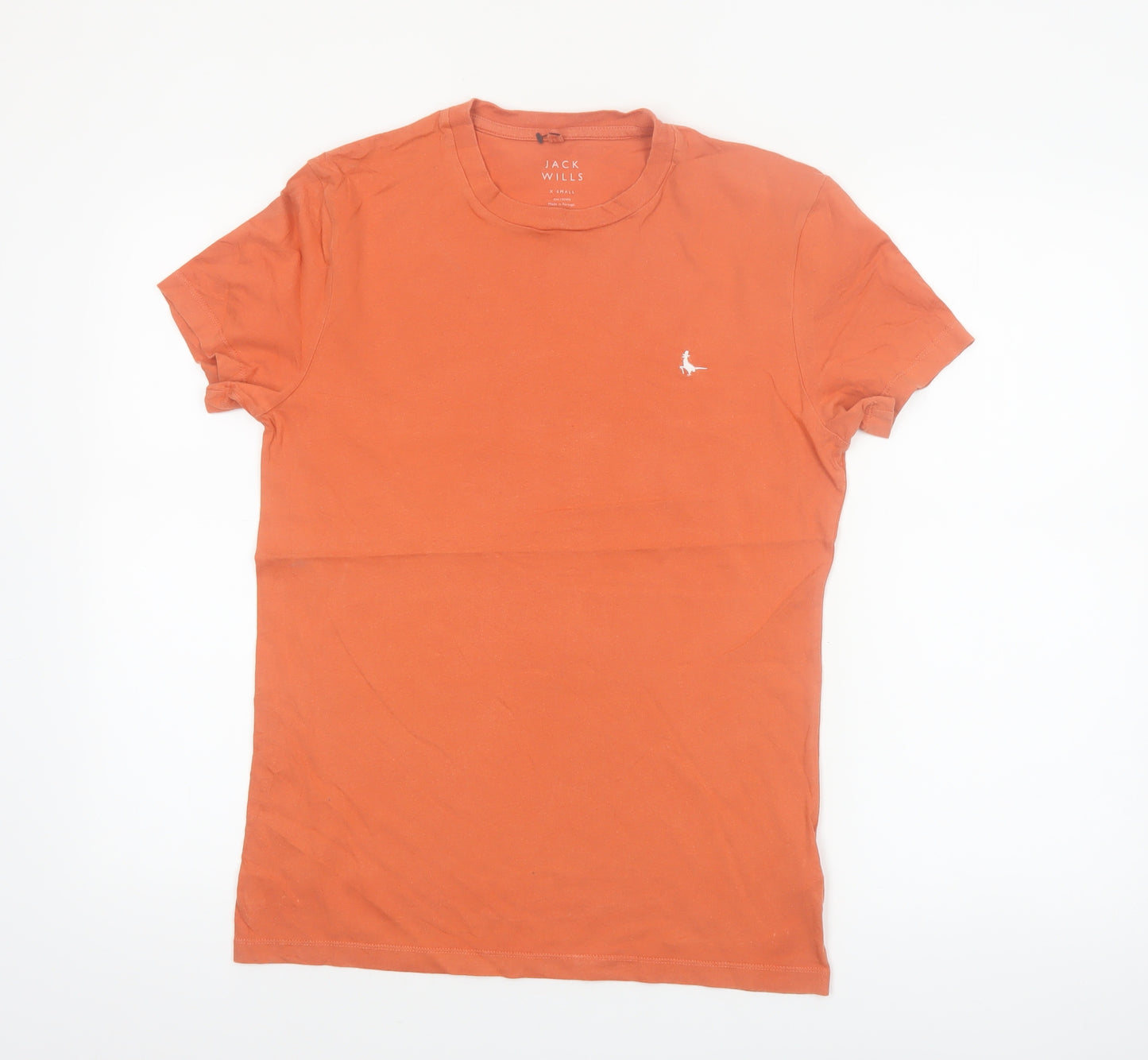 Jack Wills Mens Orange XS Slim Fit Cotton Crew Neck T-Shirt