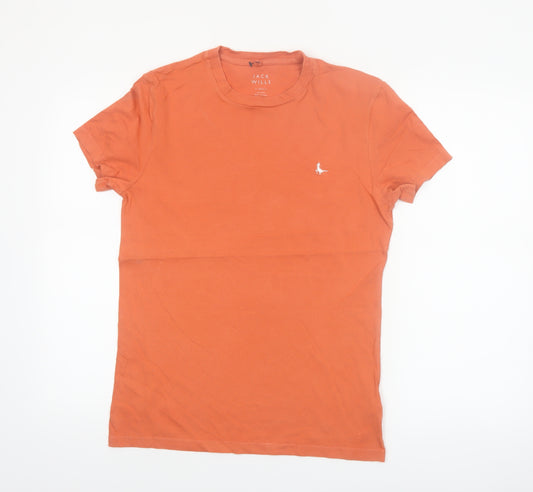 Jack Wills Mens Orange XS Slim Fit Cotton Crew Neck T-Shirt