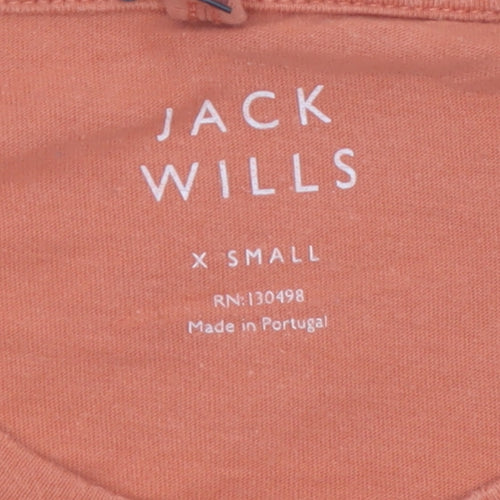 Jack Wills Mens Orange XS Slim Fit Cotton Crew Neck T-Shirt