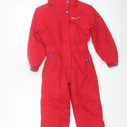 Mountain Warehouse Boys Red Waterproof Insulated Snowsuit 5-6 Years Hooded Winter Ski Suit