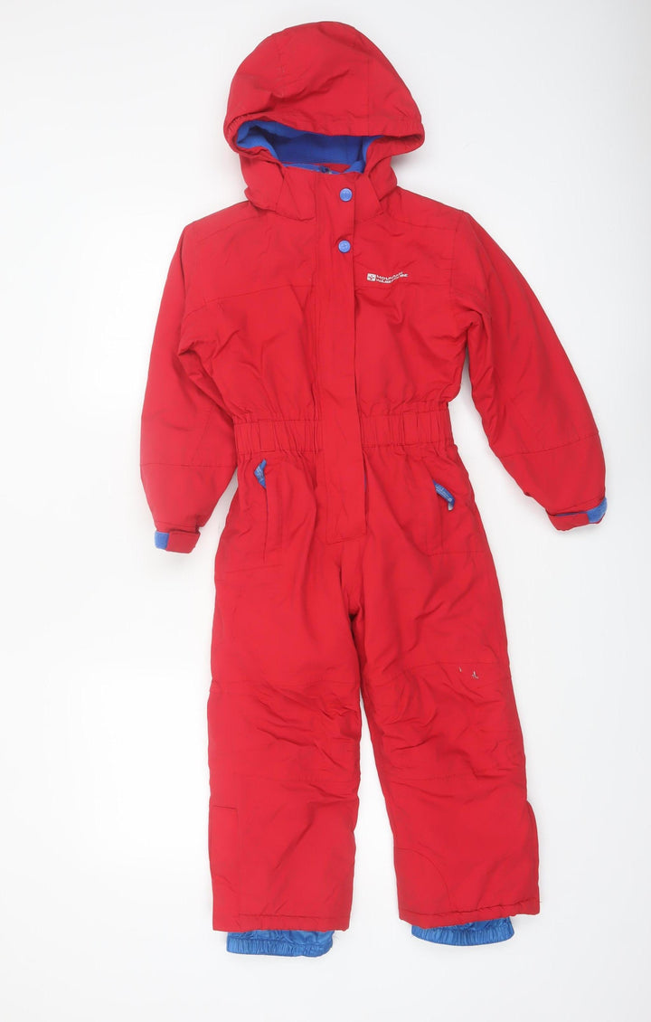 Mountain Warehouse Boys Red Waterproof Insulated Snowsuit 5-6 Years Hooded Winter Ski Suit