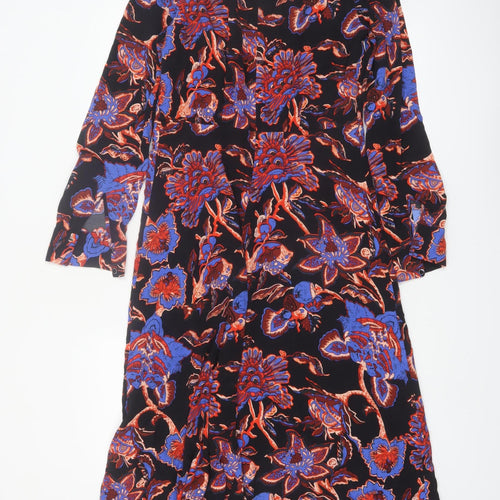 Whistles Women's Multicoloured Floral Midi A-Line Dress Size 10