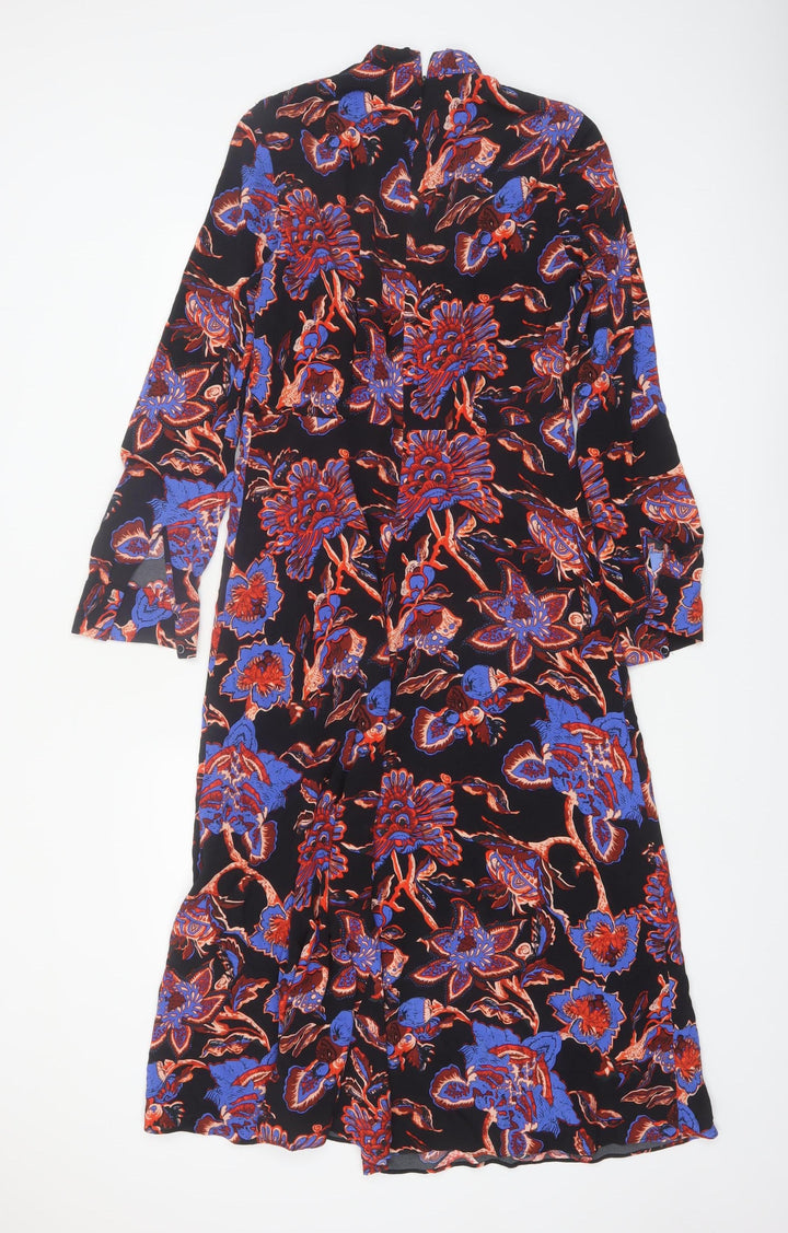 Whistles Women's Multicoloured Floral Midi A-Line Dress Size 10