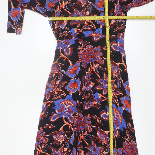 Whistles Women's Multicoloured Floral Midi A-Line Dress Size 10