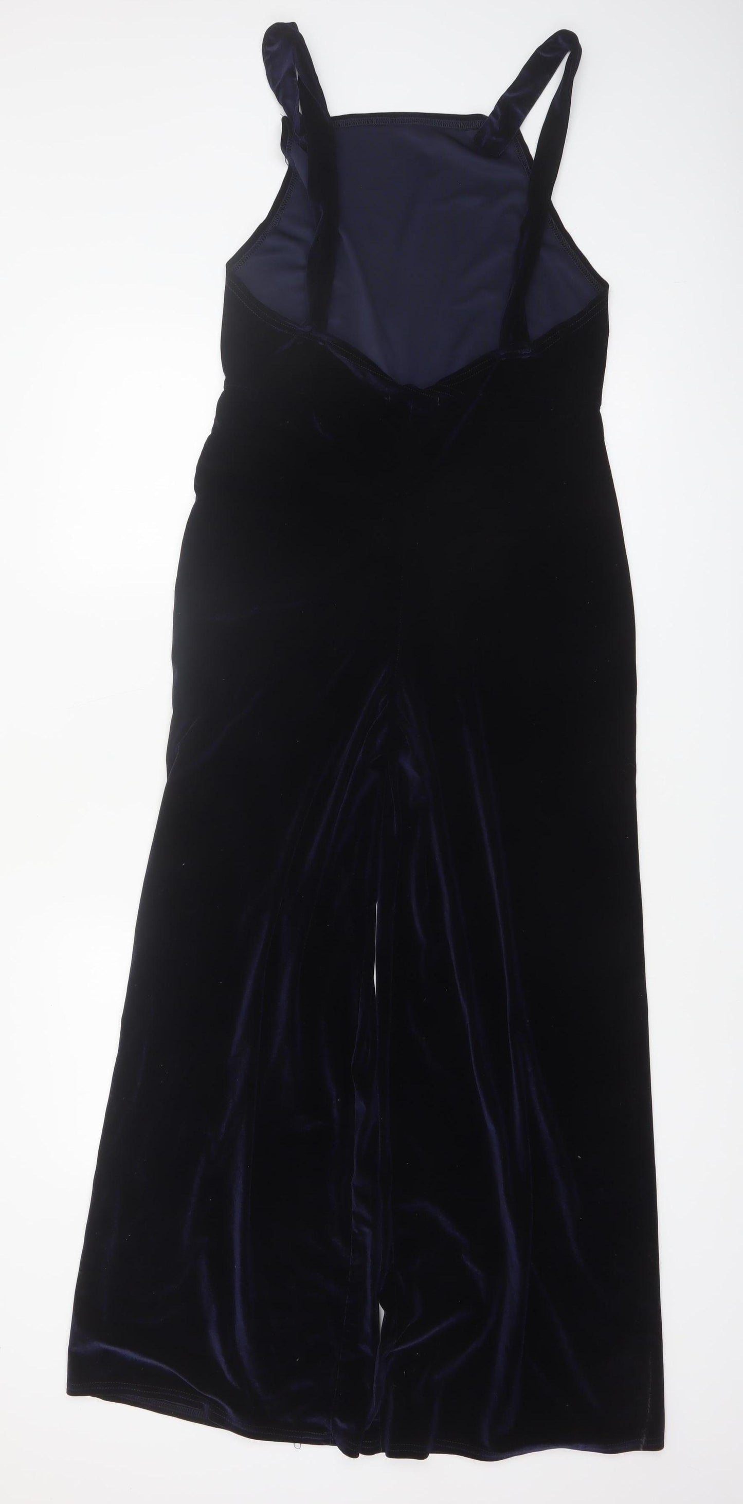 Rokoko Women's Navy Velvet Wide-Leg Jumpsuit Size M