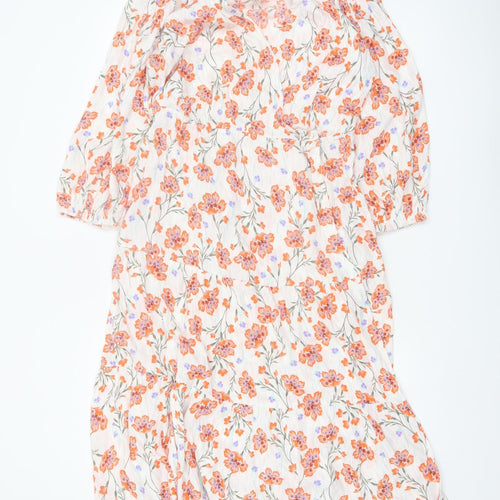 Marks and Spencer Per Una Women's Multicoloured Floral Midi A-Line Dress Size 6