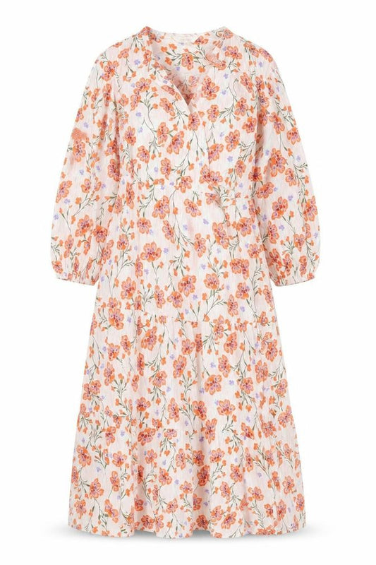 Front view of Marks & Spencer Per Una Women's Multicoloured Floral Midi A-Line Dress, size 6