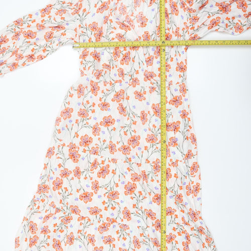 Marks and Spencer Per Una Women's Multicoloured Floral Midi A-Line Dress Size 6