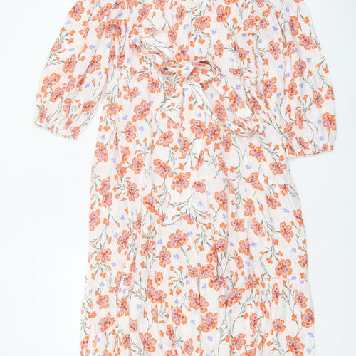 Marks and Spencer Per Una Women's Multicoloured Floral Midi A-Line Dress Size 6