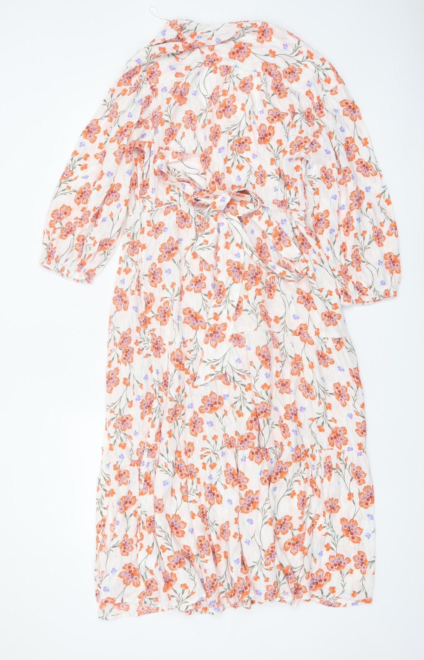 Marks and Spencer Per Una Women's Multicoloured Floral Midi A-Line Dress Size 6