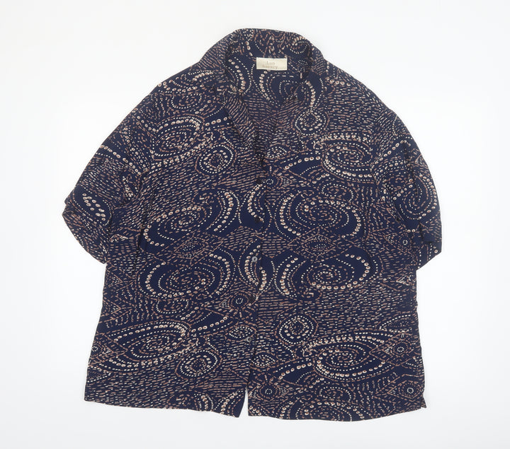 Ann Harvey Women's Blue Geometric Viscose Tunic Blouse Size 22