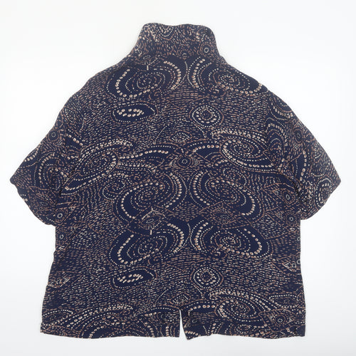 Ann Harvey Women's Blue Geometric Viscose Tunic Blouse Size 22