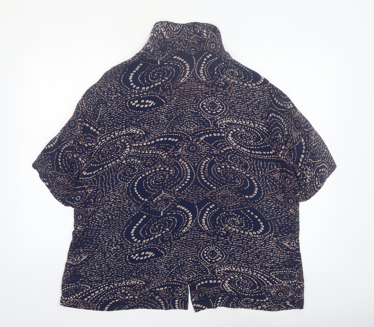 Ann Harvey Women's Blue Geometric Viscose Tunic Blouse Size 22