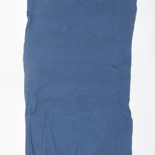 Zara Women Blue V-Neck Sleeveless Stretch T-Shirt Dress Size 12
