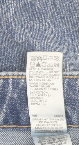 Marks and Spencer Women Blue Straight Leg Jeans Size 12 Regular